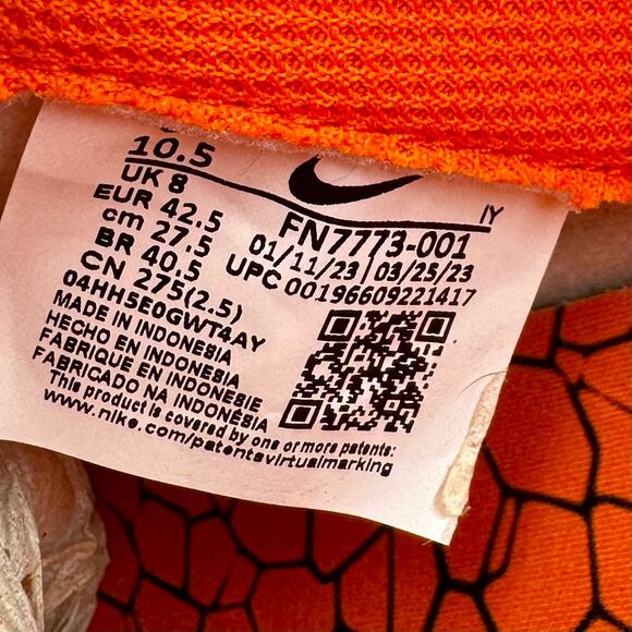 Nike Dunk Low Cracked Orange FN7773-001 10.5 W / 9 M # 415 main image 8